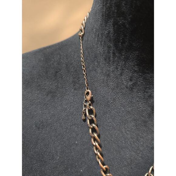 Women's Silver Tone Rhinestone Drop Pendant Chain Necklace Lobster Clasp - Picture 6 of 6